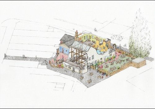 A sketch of how the pub could look